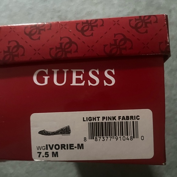 Guess Women’s ballet flat cream color with light pink rhinestones size 7.5 - Picture 2 of 4